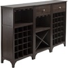 image:imageWinsome 3Piece Ancona Wine Cabinet Modular Set Black