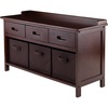 image:imageWinsome Adriana 4Pc Set Storage Bench amp 3 Foldable BasketsWalnut  Chocolate