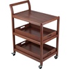 image:imageWinsome Albert 3Tier Serving Cart Walnut 33  Rolling Utility Bar Cart with Wheels for Snacks Drinks Kitchen Essentials Storage amp Organization for the Home or Apartment