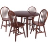 image:imageWinsome Dawson 5Pc Drop Leaf Table with Windsor Chairs Walnut Finish
