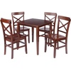image:imageWinsome Groveland 5Pc Set Dining Table with XBack Chairs Walnut Finish