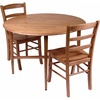 image:imageWinsome Hannah Foldable Round Dining Table 42 Wide with Set of 2 Chairs Light OakLight Oak