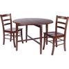 image:imageWinsome Hannah Foldable Round Dining Table 42 Wide with Set of 2 Chairs Light OakWalnut