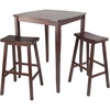 image:imageWinsome Inglewood High Dining Table with 2 SaddleSeat Bar Stools 39 High 34 Wide WalnutWalnut