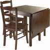 image:imageWinsome Lynden Extendable Dining Table with 4 LadderBack Chairs 48 Wide 30 High Walnut2 Chairs