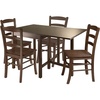 image:imageWinsome Lynden Extendable Dining Table with 4 LadderBack Chairs 48 Wide 30 High Walnut4 Chairs