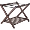 image:imageWinsome Reese Luggage Rack with Storage Shelf for Guest Room Bedroom Foldable No Assembly EspressoCappuccino