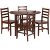 image:imageWinsome Wood Alamo 5Pc Round Drop Leaf Table with 4 Hamilton Ladder Back4 Chairs