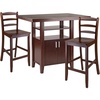 image:imageWinsome Wood Albany 3Pc Set High Table wLadder Back Counter Stools