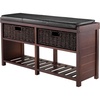 image:imageWinsome Wood Colin Cushion Bench with Baskets