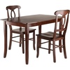 image:imageWinsome Wood Inglewood 3PC Set Table w 2 Key Hole Back Chairs Dining Walnut