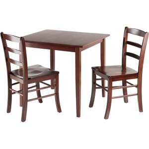 image:imageGroveland 3Pc Dining Set Square Table with 2 ChairsWalnut
