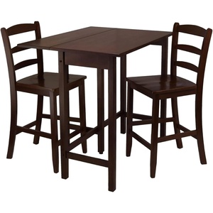 image:imageLynnwood 3Pc High Table Set Drop Leaf Table amp 2 Ladderback Counter Stools