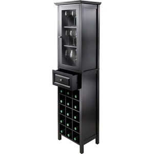 image:imageWinsome Burgundy Wine Storage Black  Kitchen amp Dining Room Storage with Wine Glass Rack and Bottle Holder Convenient Home Bar Accessory for Organization