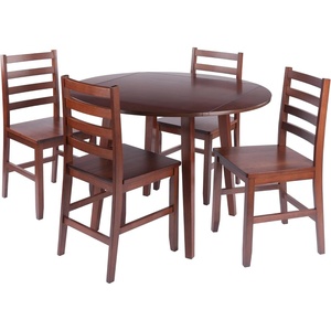 image:imageWinsome Dawson 5Pc Drop Leaf Table with LadderBack Chairs Walnut Finish