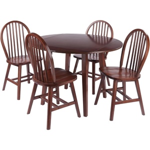 image:imageWinsome Dawson 5Pc Drop Leaf Table with Windsor Chairs Walnut Finish