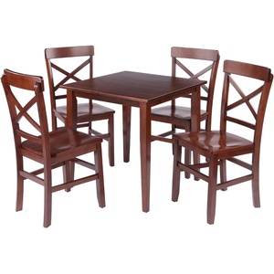 image:imageWinsome Groveland 5Pc Set Dining Table with XBack Chairs Walnut Finish