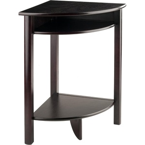 image:imageWinsome LISO 311inch x 20 12inch x 20 12inch Composite Wood Corner Table with Cube Storage Dark Brown