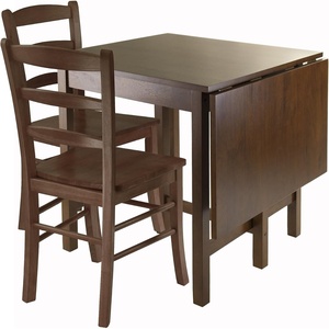 image:imageWinsome Lynden Extendable Dining Table with 4 LadderBack Chairs 48 Wide 30 High Walnut2 Chairs