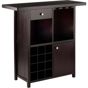 image:imageWinsome Macon Bar Wine Cabinet Espresso  Kitchen amp Dining Room Storage with Wine Glass Rack and Bottle Holder Convenient Home Bar Accessory for Organization