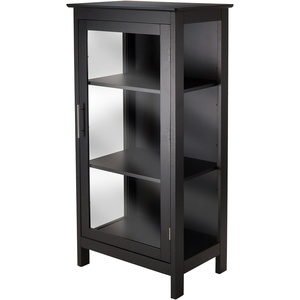 image:imageWinsome Poppy Display Cabinet with 3Sided Tempered Glass 472 H Black 20523