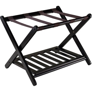 image:imageWinsome Reese Luggage Rack with Storage Shelf for Guest Room Bedroom Foldable No Assembly EspressoEspresso