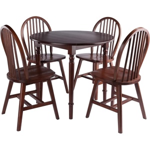 image:imageWinsome Sorella 5Pc Drop Leaf Dining Table with Windsor Chairs Walnut