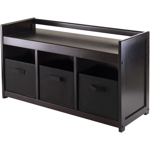image:imageWinsome Wood Addison 2Pc Storage Bench amp Seat Cushion EspressoEspresso  Black