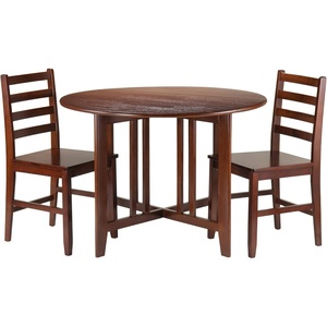 image:imageWinsome Wood Alamo 5Pc Round Drop Leaf Table with 4 Hamilton Ladder Back2 Chairs
