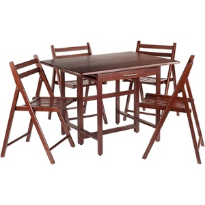image:imageWinsome Wood Taylor 5Pc Set Drop Leaf Table w 4 Folding Chairs