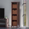 image:imageMilan 5Pc Storage Shelf with 4 Foldable Woven Baskets  Walnut