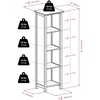 image:imageMilan 5Pc Storage Shelf with 4 Foldable Woven Baskets  Walnut