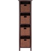 image:imageMilan 5Pc Storage Shelf with 4 Foldable Woven Baskets  Walnut