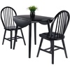image:imageMoreno 3Pc Drop Leaf Dining Table with Windsor Chairs  Black