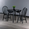 image:imageMoreno 3Pc Drop Leaf Dining Table with Windsor Chairs  Black