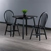 image:imageMoreno 3Pc Drop Leaf Dining Table with Windsor Chairs  Black