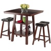 image:imageOrlando 3Pc Set High Table 2 Shelves w 2 Cushion Seat Stools