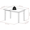 image:imagePerrone 3Pc Dining Set Drop Leaf Table amp 2 Slat Back Chairs