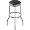 image:imageSummit 3Pc Pub Table and Swivel Stool Set Black amp Chrome