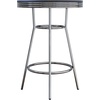 image:imageSummit 3Pc Pub Table and Swivel Stool Set Black amp Chrome