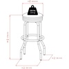 image:imageSummit 3Pc Pub Table and Swivel Stool Set Black amp Chrome