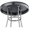 image:imageSummit 3Pc Pub Table and Swivel Stool Set Black amp Chrome
