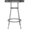 image:imageSummit 3Pc Pub Table and Swivel Stool Set Black amp Chrome