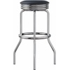 image:imageSummit 3Pc Pub Table and Swivel Stool Set Black amp Chrome