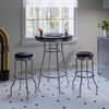 image:imageSummit 3Pc Pub Table and Swivel Stool Set Black amp Chrome