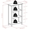 image:imageVerona 3 Section M Storage Shelf with 6 Foldable Beige Color Fabric BasketsBlack Baskets