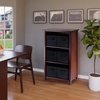 image:imageVerona 3 Section M Storage Shelf with 6 Foldable Beige Color Fabric BasketsBlack Baskets
