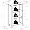 image:imageVerona 3 Section M Storage Shelf with 6 Foldable Beige Color Fabric BasketsNo Baskets