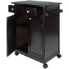 image:imageWINSOME Savannah Kitchen Espresso  Rolling Utility amp Serving Cart with Wheels for Snacks Drinks Kitchen Essentials Storage amp Organization for Home ApartmentKitchen