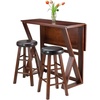 image:imageWinsome 3Piece Harrington Drop Leaf High Table with 2 Cushion Round Seat Stools 24Inch BrownTransitional